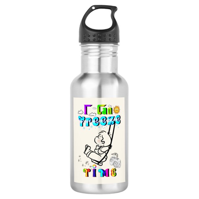 Bouteille D'eau Je peux geler le temps (Devant)