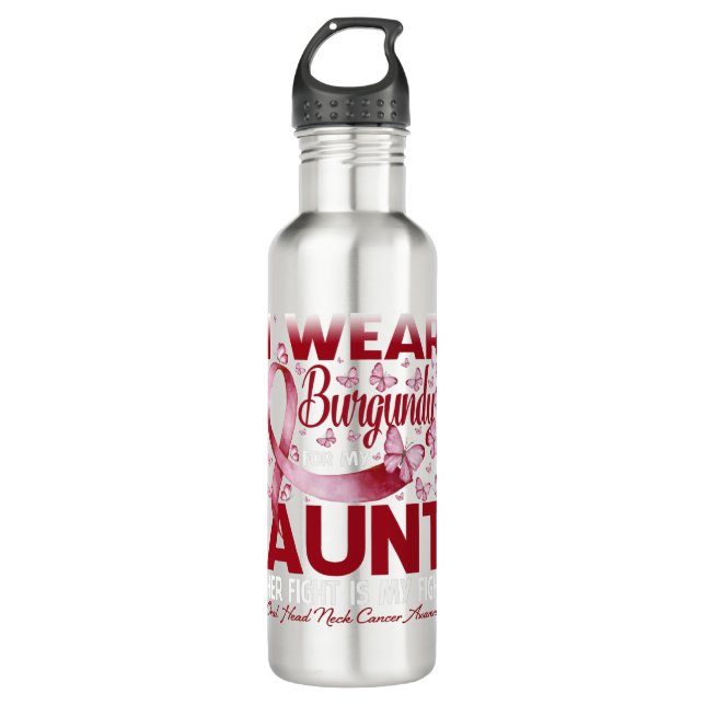 Bouteille D'eau Je Porte La Bourgogne Pour Ma Tante Tête Orale Can (Devant)