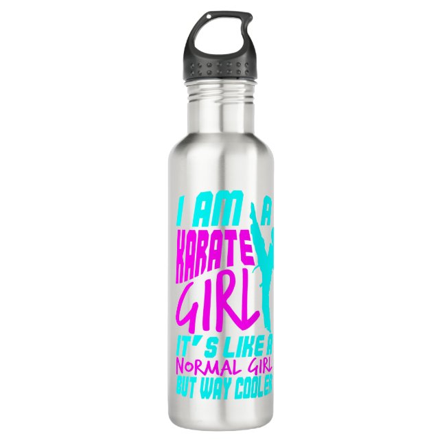 Bouteille D'eau Je suis une fille de karaté C'est comme un cadeau  (Devant)