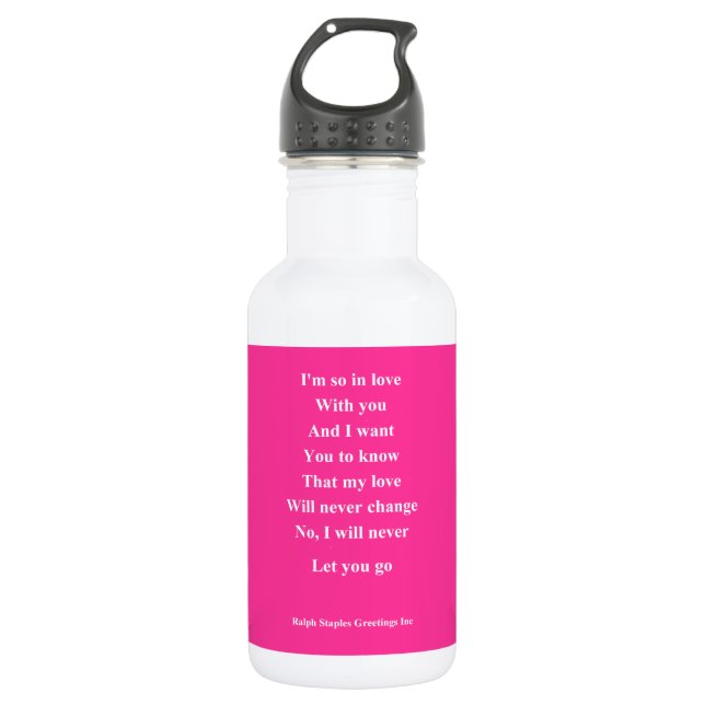 Bouteille D'eau Je t'aime si Saint Valentin (Devant)