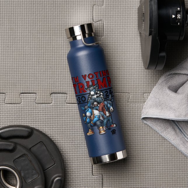 Bouteille D'eau JE VOTE pour TRUMP 2024 (Couvercle)