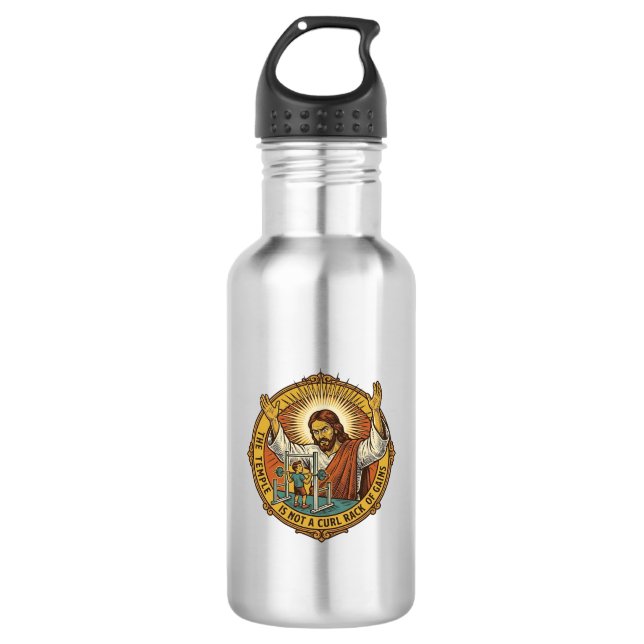 Bouteille D'eau Jésus Boucles de biceps en colère Support à squats (Devant)