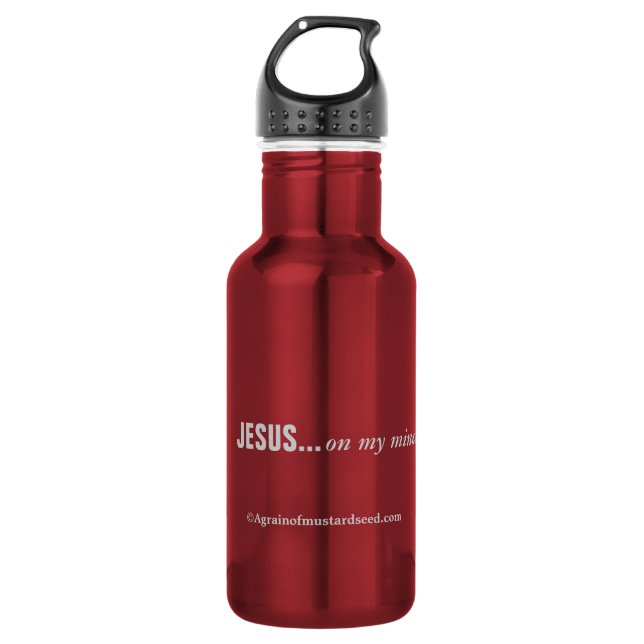 Bouteille D'eau Jésus dans mon esprit (Devant)