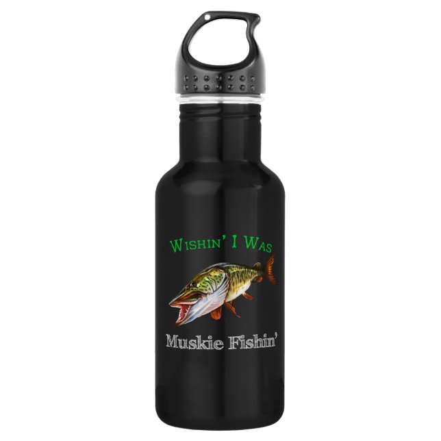 Bouteille D'eau J'Étais Muskie Fishin (Devant)
