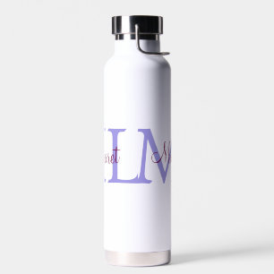 Bouteille D'eau jeté simple minimal ajouter nom monogramme rose ro