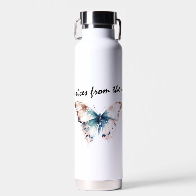Bouteille D'eau Joie s'élève du papillon de l'âme (Avant)