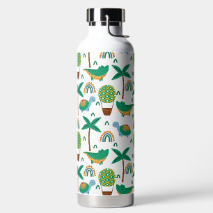Bouteille D'eau Joli Alligator tortue colorée Motif arc-en-ciel