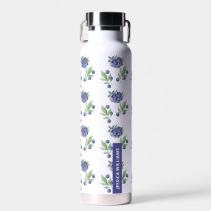 Bouteille D'eau Joli Aquarelle Elégante Blueberry Fruit Monogramme