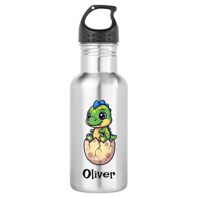 Bouteille D'eau Joli bébé dinosaure en train d'éclore (Devant)