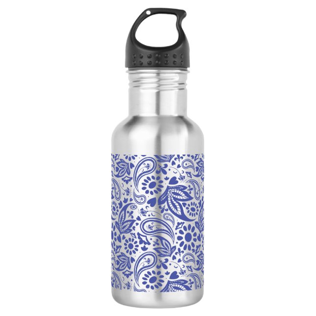 Bouteille D'eau Joli Blue Boho Chic Paisley Motif (Devant)