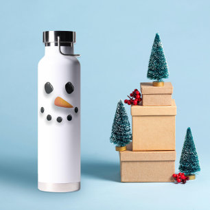Bouteille D'eau Joli bonhomme de neige isolé