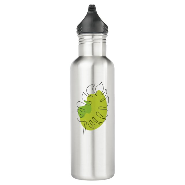Bouteille D'eau Joli feuillage isolé tropical à une ligne (Droite)