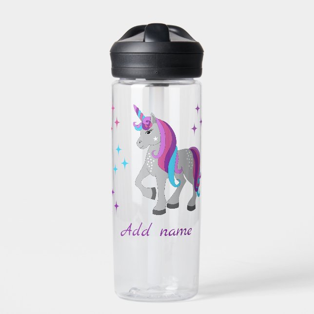 Bouteille D'eau Joli licorne et étoiles (Extérieur)