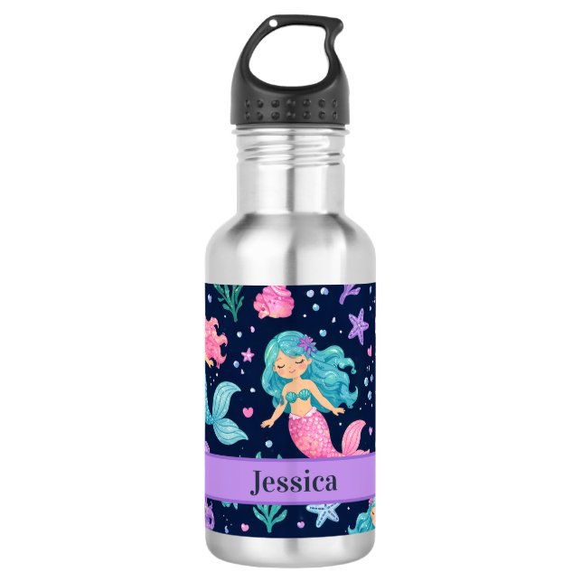 Bouteille D'eau Joli motif de sirène (Devant)