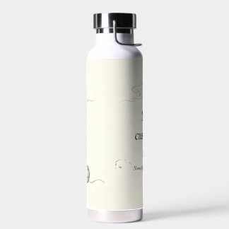 Bouteille D'eau Joli petit chat orange jouant avec une pelote de f