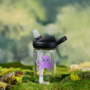 Bouteille D'eau Joli poulpe violet vert