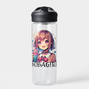 Bouteille D'eau Jolie Anime Girl tenant Bubble Tea