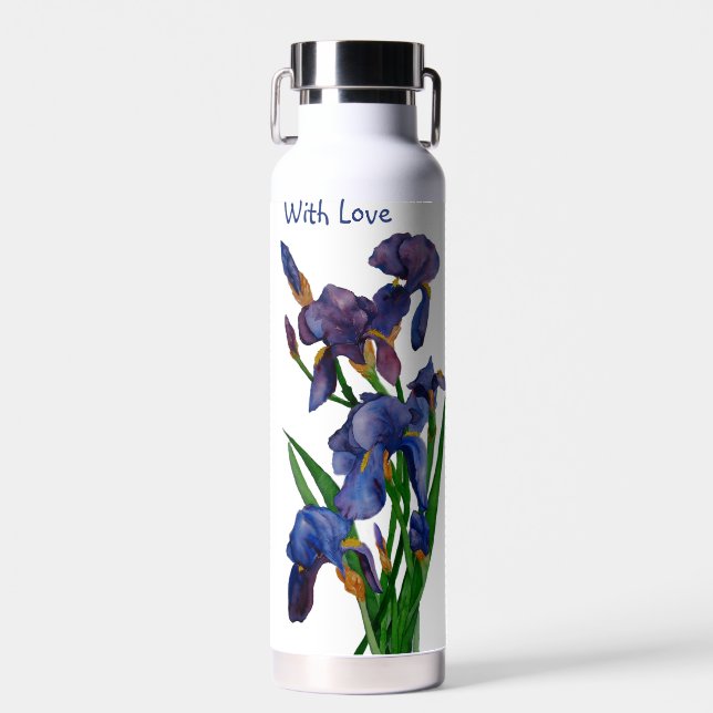 Bouteille D'eau Jolie couleur pourpre Iris (Avant)