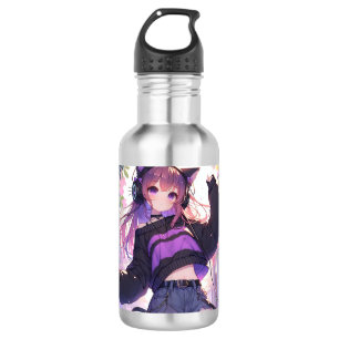 Bouteille D'eau Jolie fille Anime dans casque avec oreilles de cha