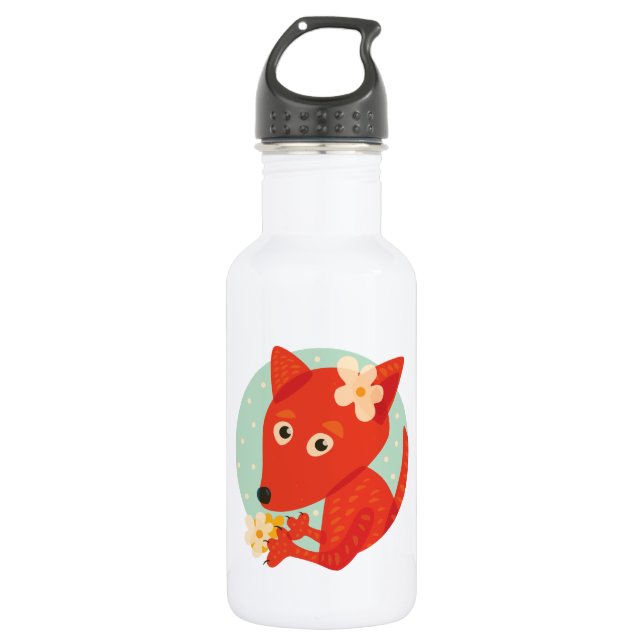 Bouteille D'eau Jolie fille Fox Cartoon (Devant)