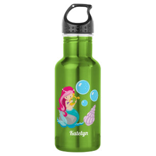 Bouteille D'eau Jolie Fille Sirène Personnalisée