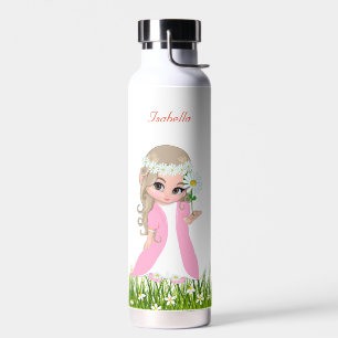 Bouteille D'eau Jolie princesse et fleurs