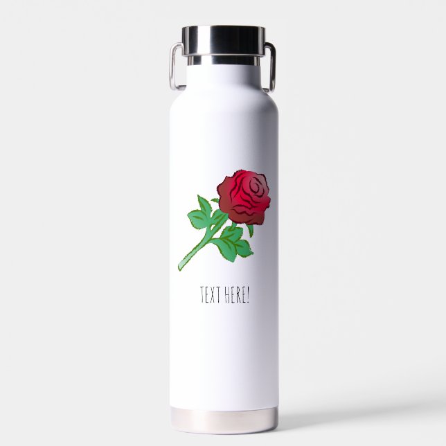 Bouteille D'eau Jolie Rose Rouge (Avant)