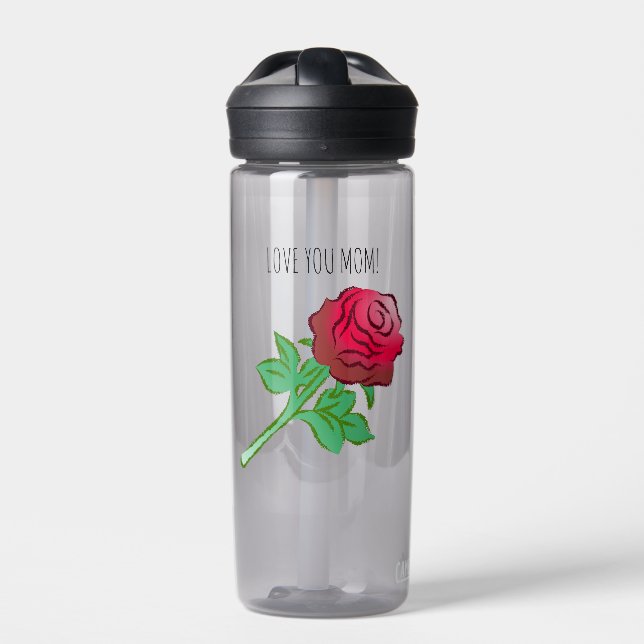Bouteille D'eau Jolie Rose Rouge (Extérieur)
