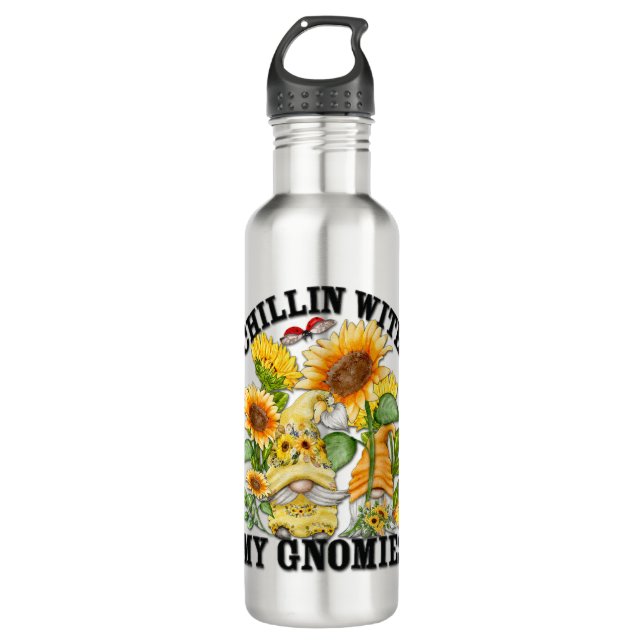 Bouteille D'eau Jolie Tournesol Gnomes Été Pour Maman Chillin Avec (Devant)