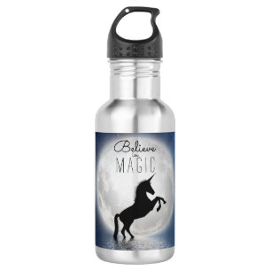 Bouteille D'eau Jolies filles "Croyez en la magie" Unicorn Pleine