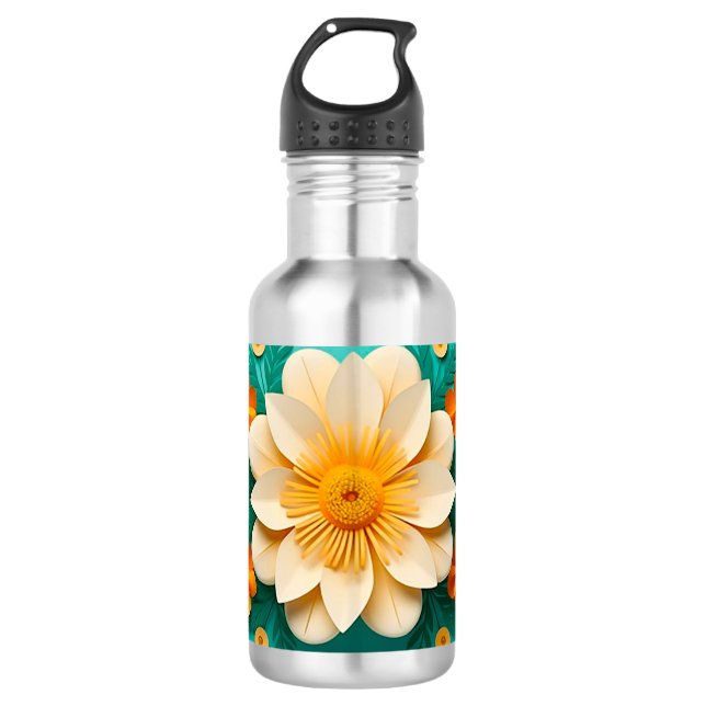 Bouteille D'eau Jolies fleurs 3d (Devant)
