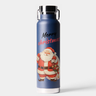 Bouteille D'eau Jolly Santa Claus avec Joyeux texte de Noël