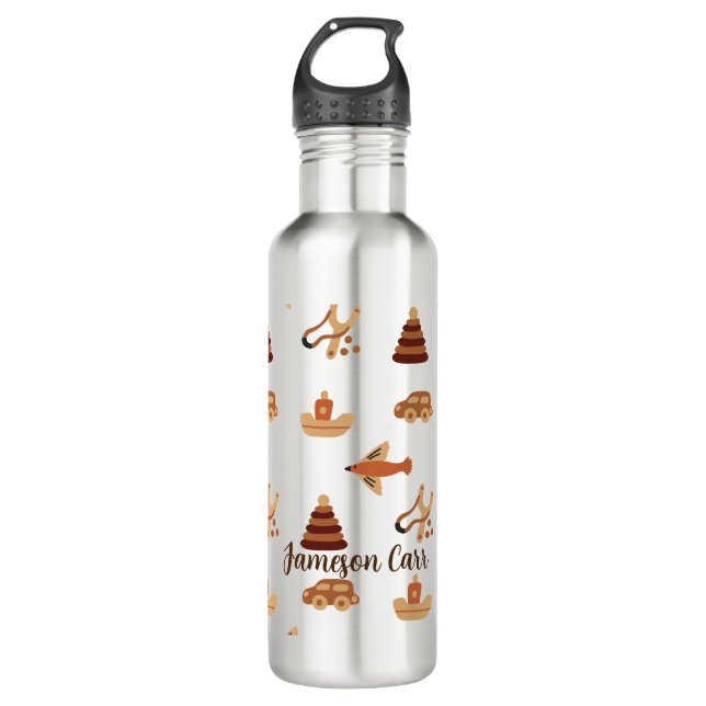 Bouteille D'eau Jouet Brown enfant blanc mignon Voiture Avion Bate (Devant)