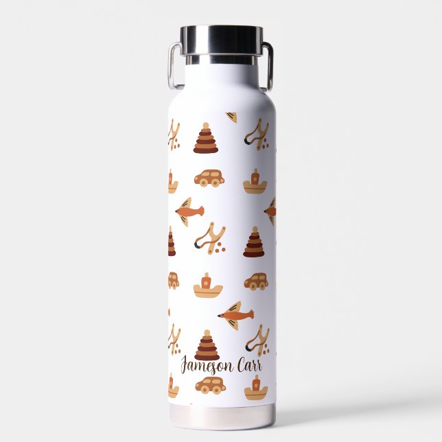 Bouteille D'eau Jouet Brown enfant blanc mignon Voiture Avion Bate (Avant)