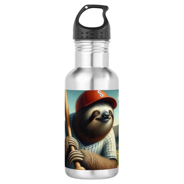 Bouteille D'eau Joueur de baseball Sloth (Devant)
