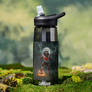 Bouteille D'eau Joueur de football Loup-Garou Art Horreur Hallowee