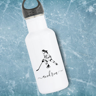 Bouteille D'eau Joueuse de l'équipe de hockey sur glace Nom de la 