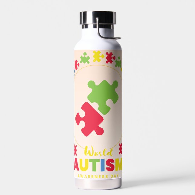 Bouteille D'eau Journée de la sensibilisation à l'autisme (Gauche)