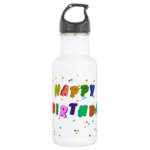 Bouteille D'eau Joyeuse fête d'anniversaire colorée