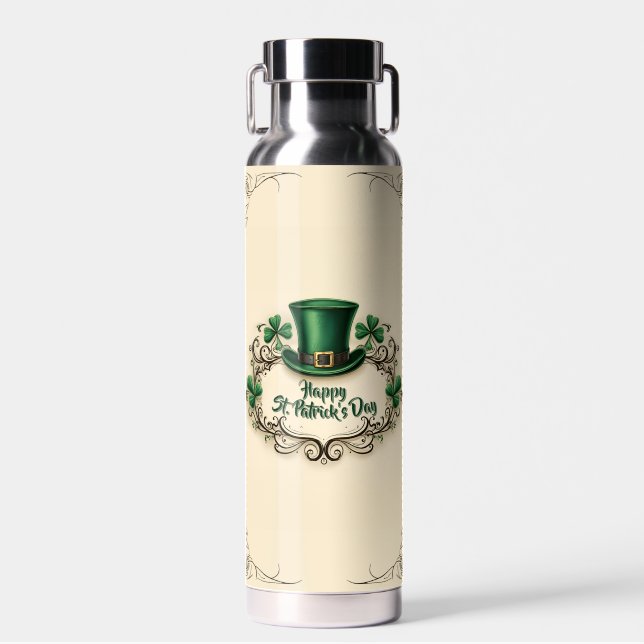 Bouteille D'eau Joyeuse fête de la Saint-Patrick, modèle de trèfle (Avant)