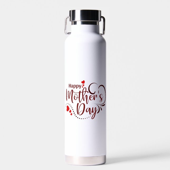 Bouteille D'eau Joyeuse fête des mères Design de texte élégant-231 (Avant)
