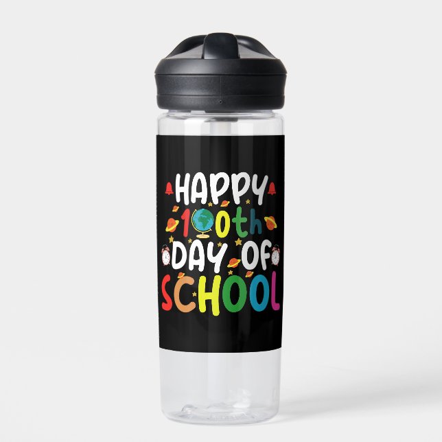 Bouteille D'eau Joyeux 100e Jour d'École Enseignant Élève (Extérieur)