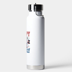 Bouteille D'eau Joyeux 4 juillet Design vectoriel vintage patrioti