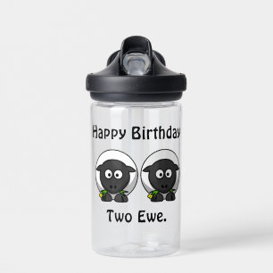 Bouteille D'eau Joyeux Anniversaire Deux Ewe À Vous Cartoon