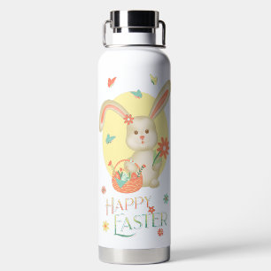 Bouteille D'eau Joyeux cadeau de lapin mignon de Pâques personnali
