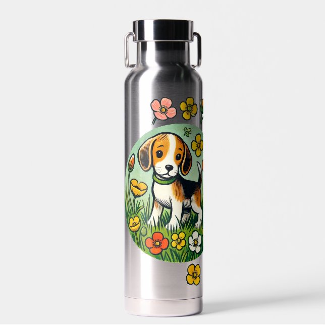 Bouteille D'eau Joyeux chien Beagle (Avant)