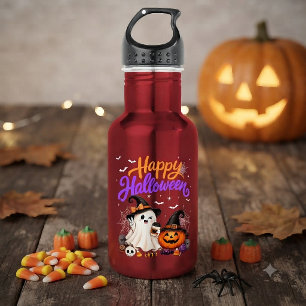 Bouteille D'eau Joyeux Halloween Gentil Fantôme Citrouille Épouvan