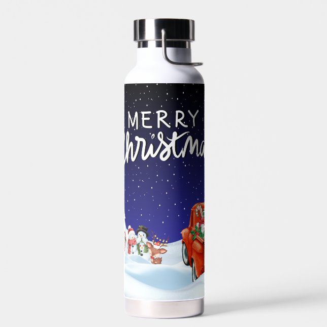 Bouteille D'eau Joyeux Noël bleu (Gauche)