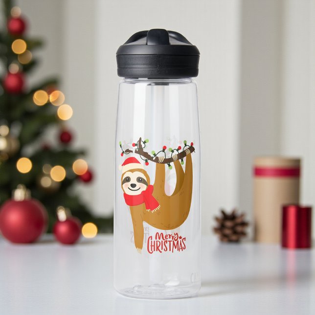 Bouteille D'eau Joyeux Noël Sloth Jote Holidays (Créateur téléchargé)