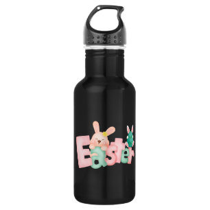 Bouteille D'eau Joyeux voeux de Pâques - Baisers de lapin drôle